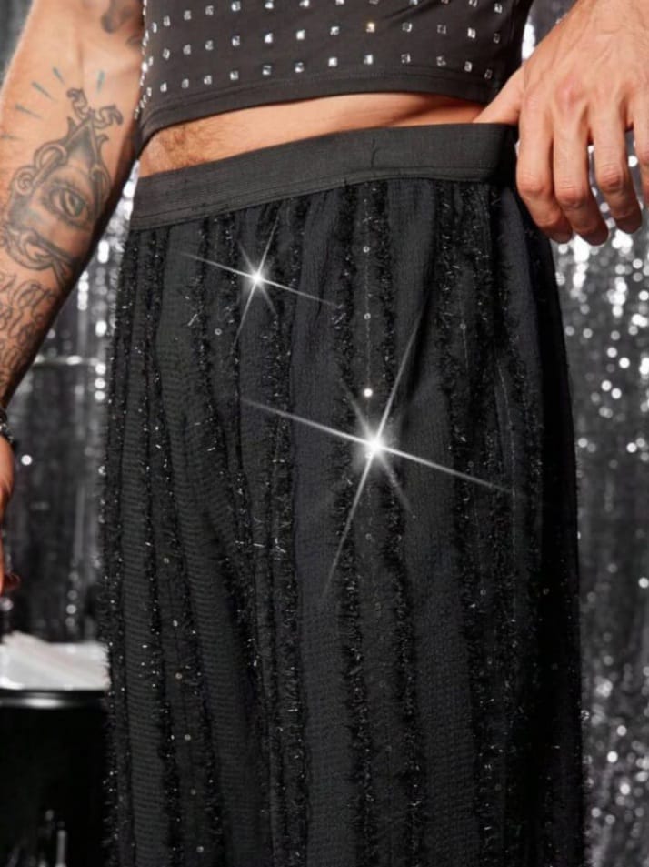 Men's Jacquard Beaded Unique High Street Style Lounge Pant